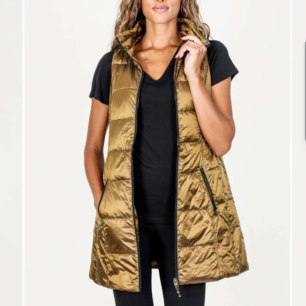 My Anorak The Cosmic Metallic Down Vest Bronze Women's Size Small